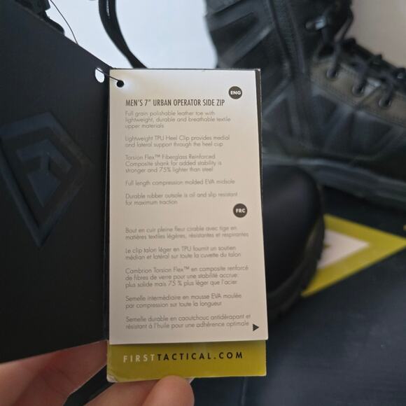 First Tactical NWT Men's 7" Urban Operator Boots with Side Pocket Multiple Sizes - Picture 6 of 16